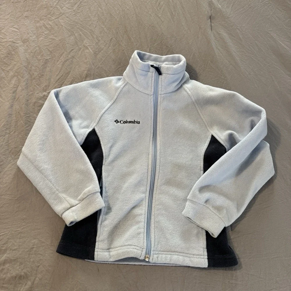 Columbia Youth Fleece Zip Jacket Blue‎ Navy Size 7/8